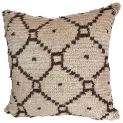Custom Pillow Cut from a Hand-Loomed Wool Beni Ouarain Moroccan Rug Custom Pillow Cut from a Hand-Loomed Wool Beni Ouarain Moroccan Rug
