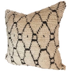Custom Pillow Cut from a Vintage Moroccan Beni Ouarain Hand-Loomed Wool Rug Custom Pillow Cut from a Vintage Moroccan Beni Ouarain Hand-Loomed Wool Rug