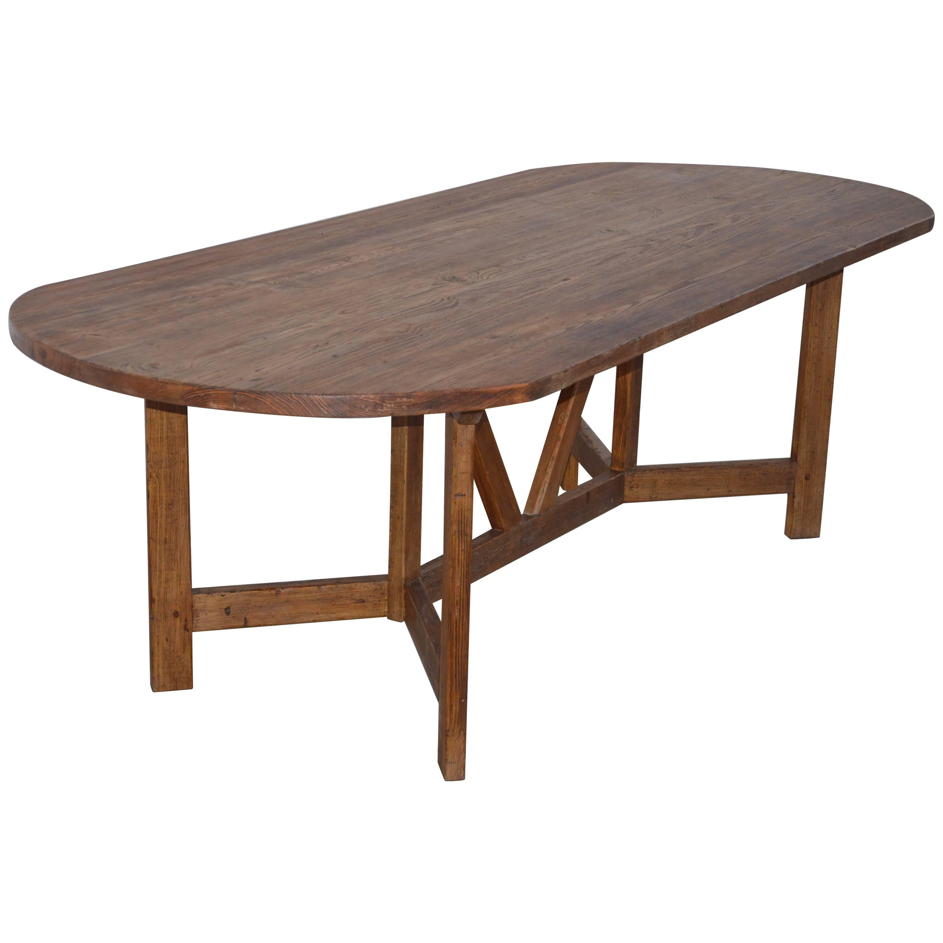 Table de ferme vintage fabriquée sur-mesure par Petersen Antiques en vente