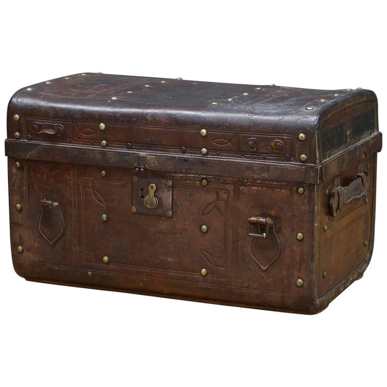 Vintage Ratrod Leather Rumble Box Trunk Steamer Luggage Model T Ford Rolls  Royce For Sale at 1stDibs