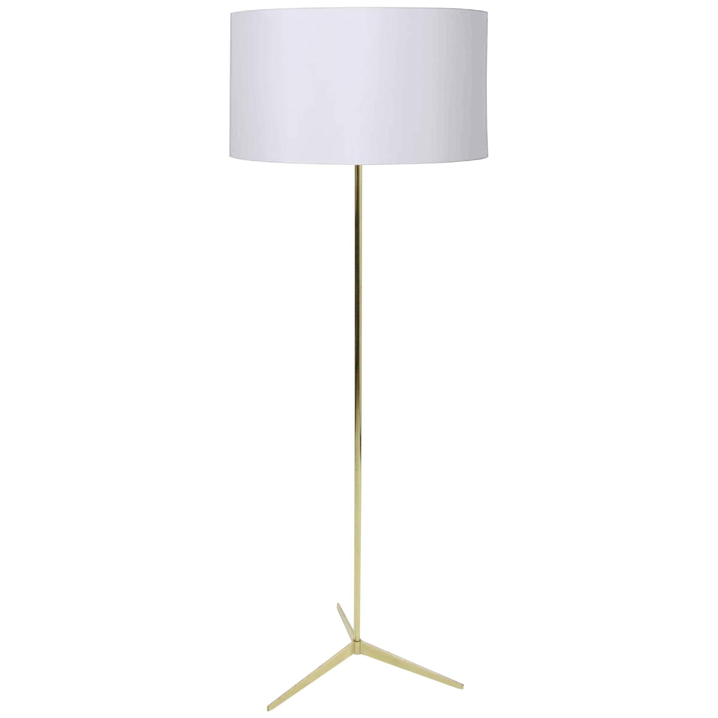 Laurel Brass Tripod Floor Lamp For Sale
