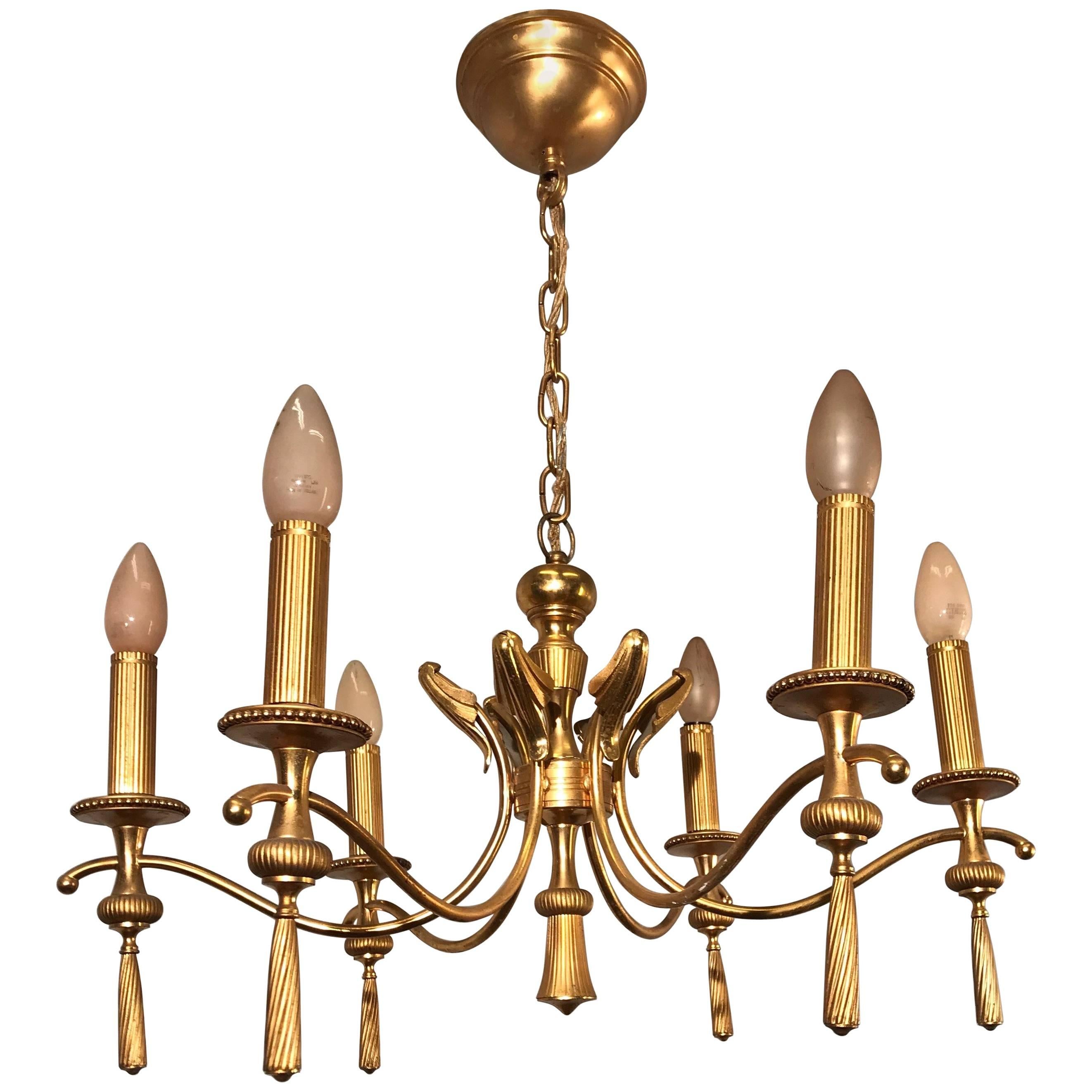 Vintage Sciolari, Roma Italy, Brass Pendant Light, Hollywood Regency Style