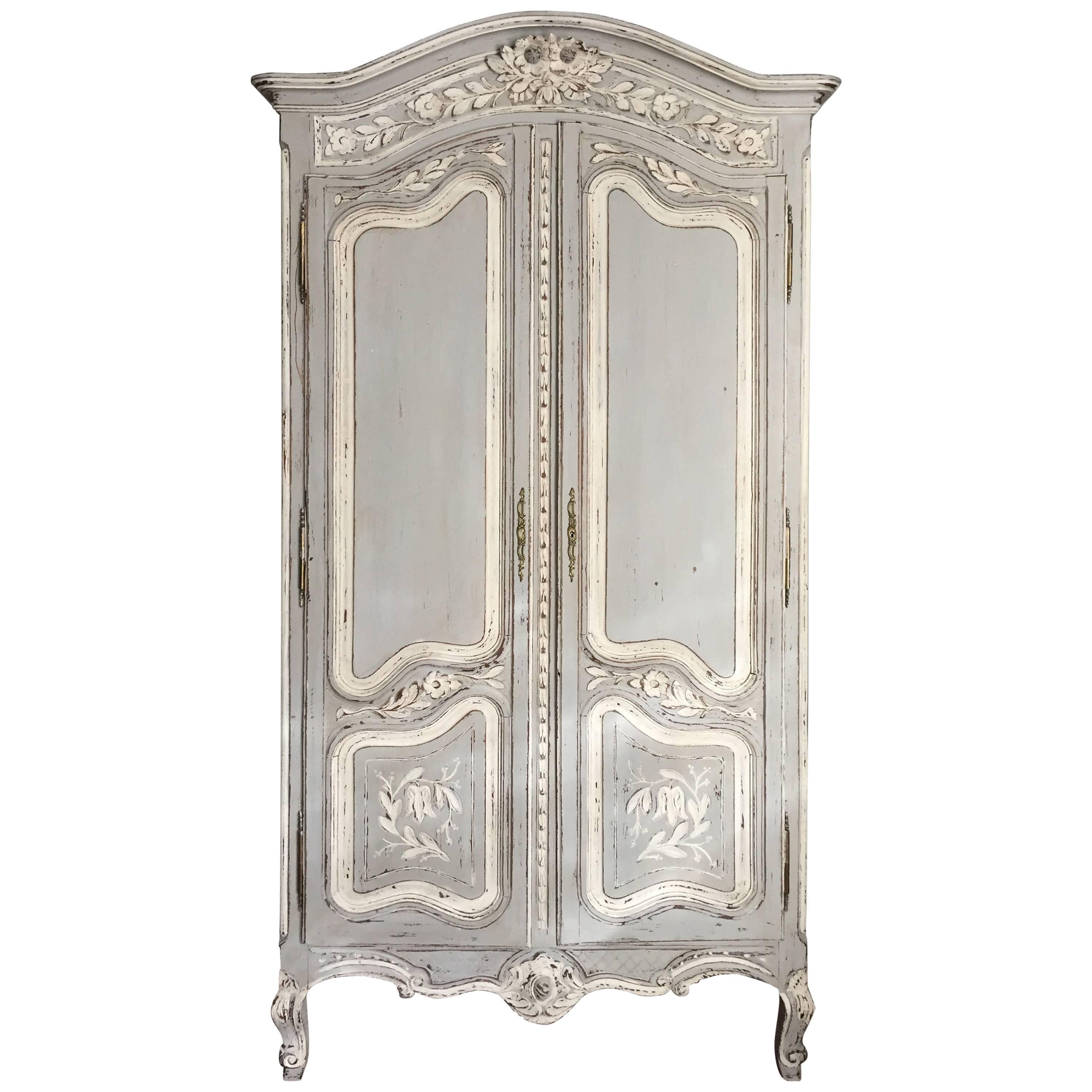 Small 19th Century Painted French Armoire