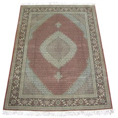 Persian Wool and Silk Tabriz Mahi