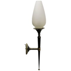 Single 1950s French Torch Sconce