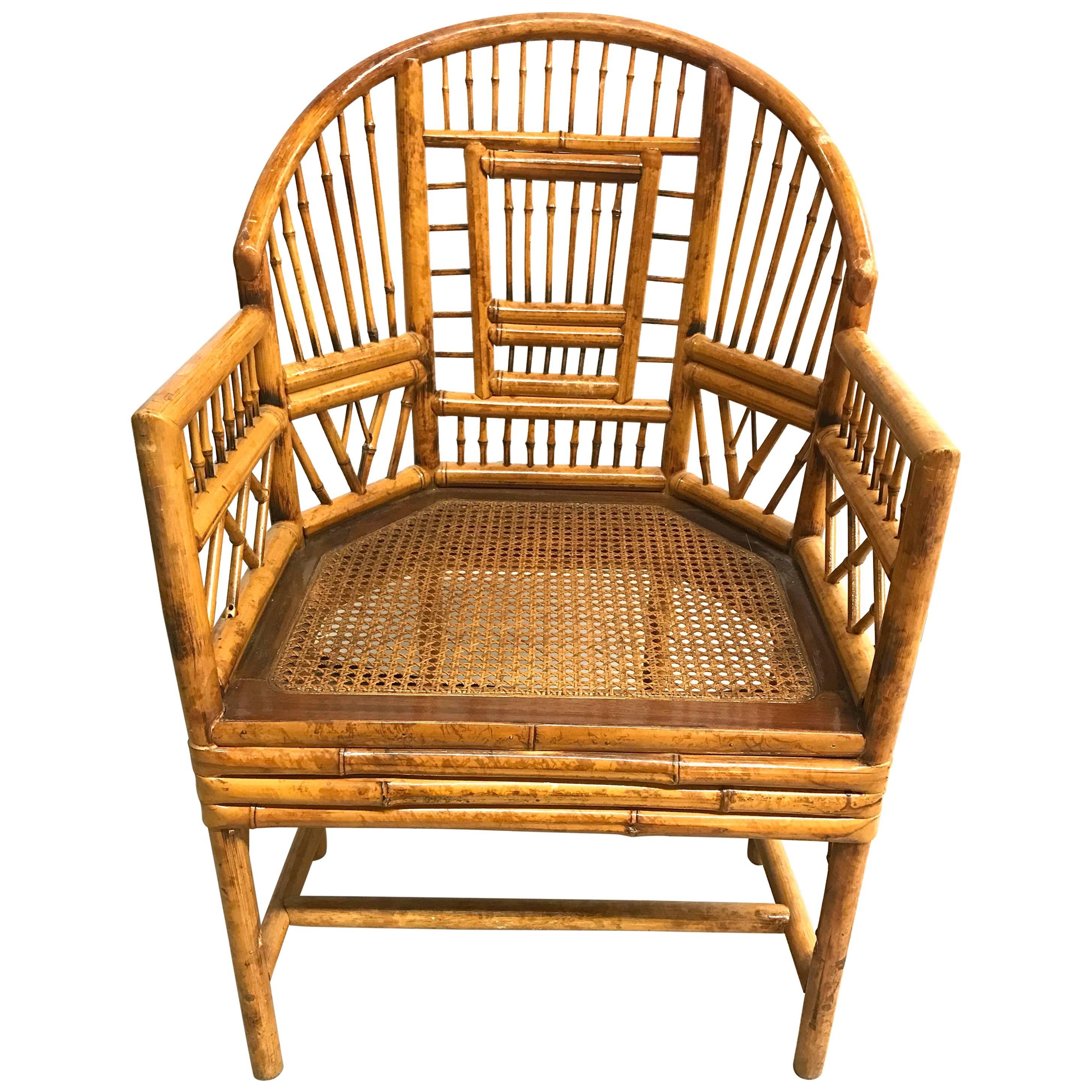 Vintage Bamboo and Rattan Armchair