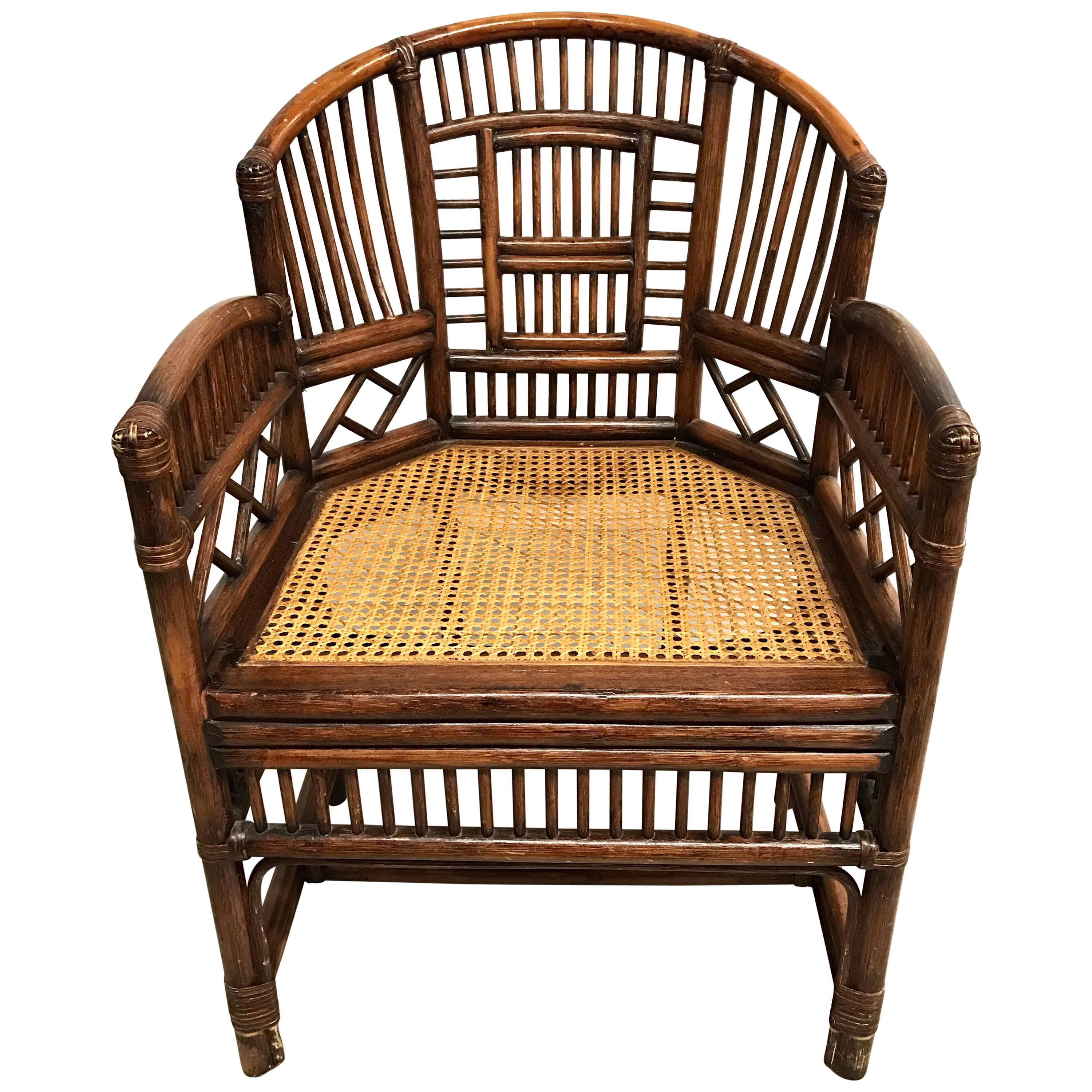 Midcentury Bamboo and Rattan Armchair