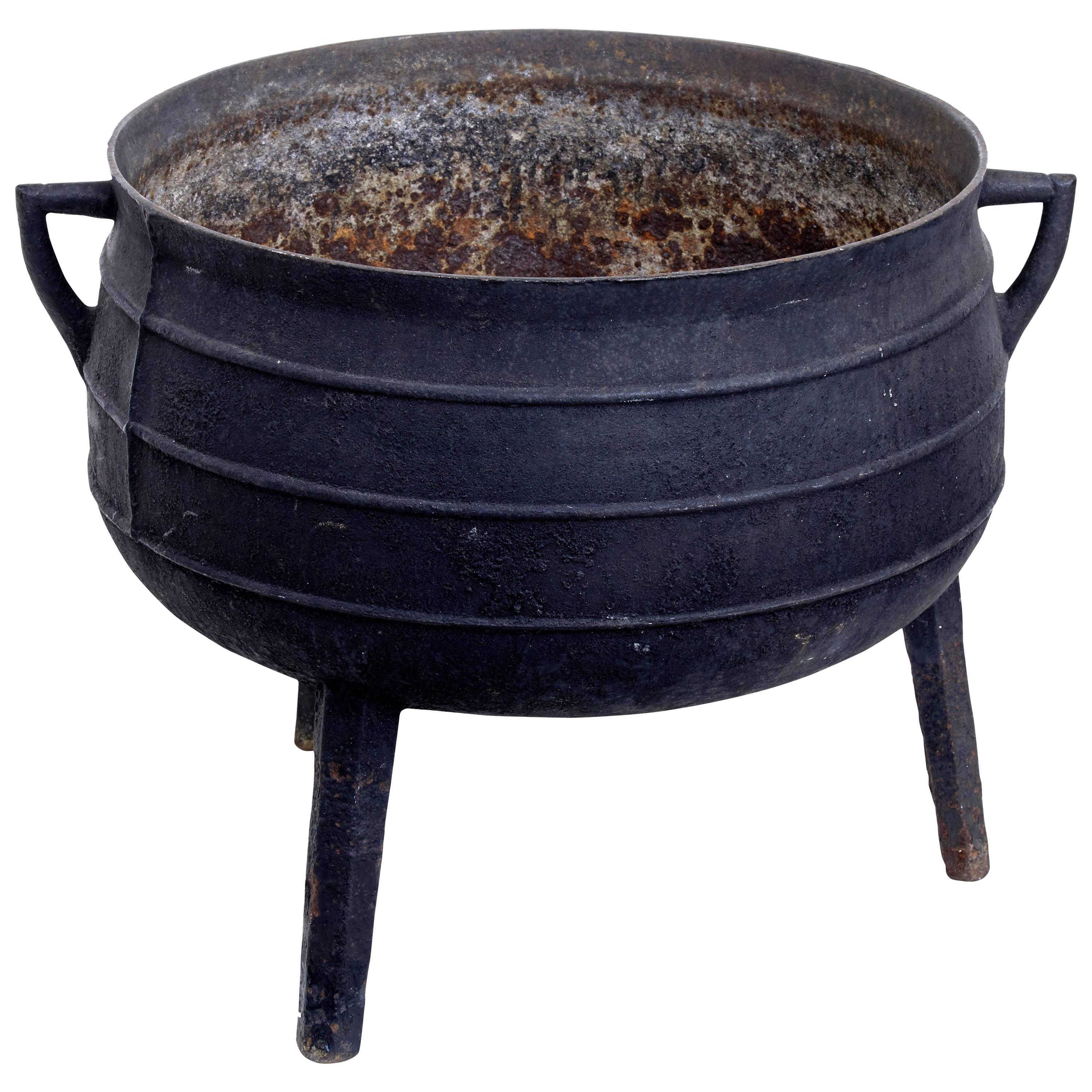19th Century Cast Iron Vessel Pot