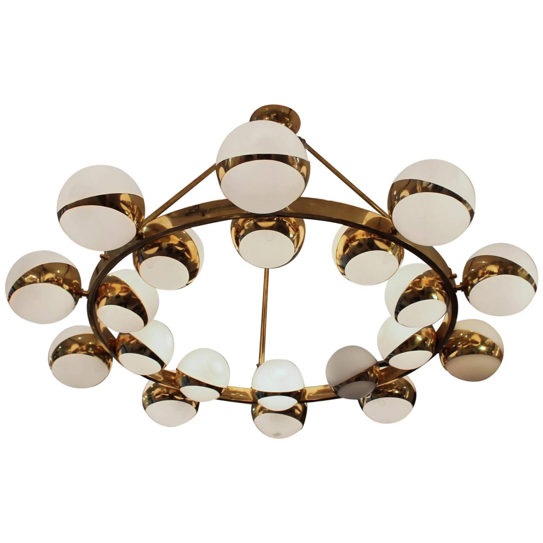 Italian Twenty Globes Circle Chandelier