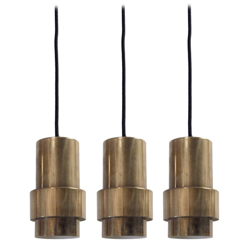 Set of Three Copper Pendant Lights at 1stdibs