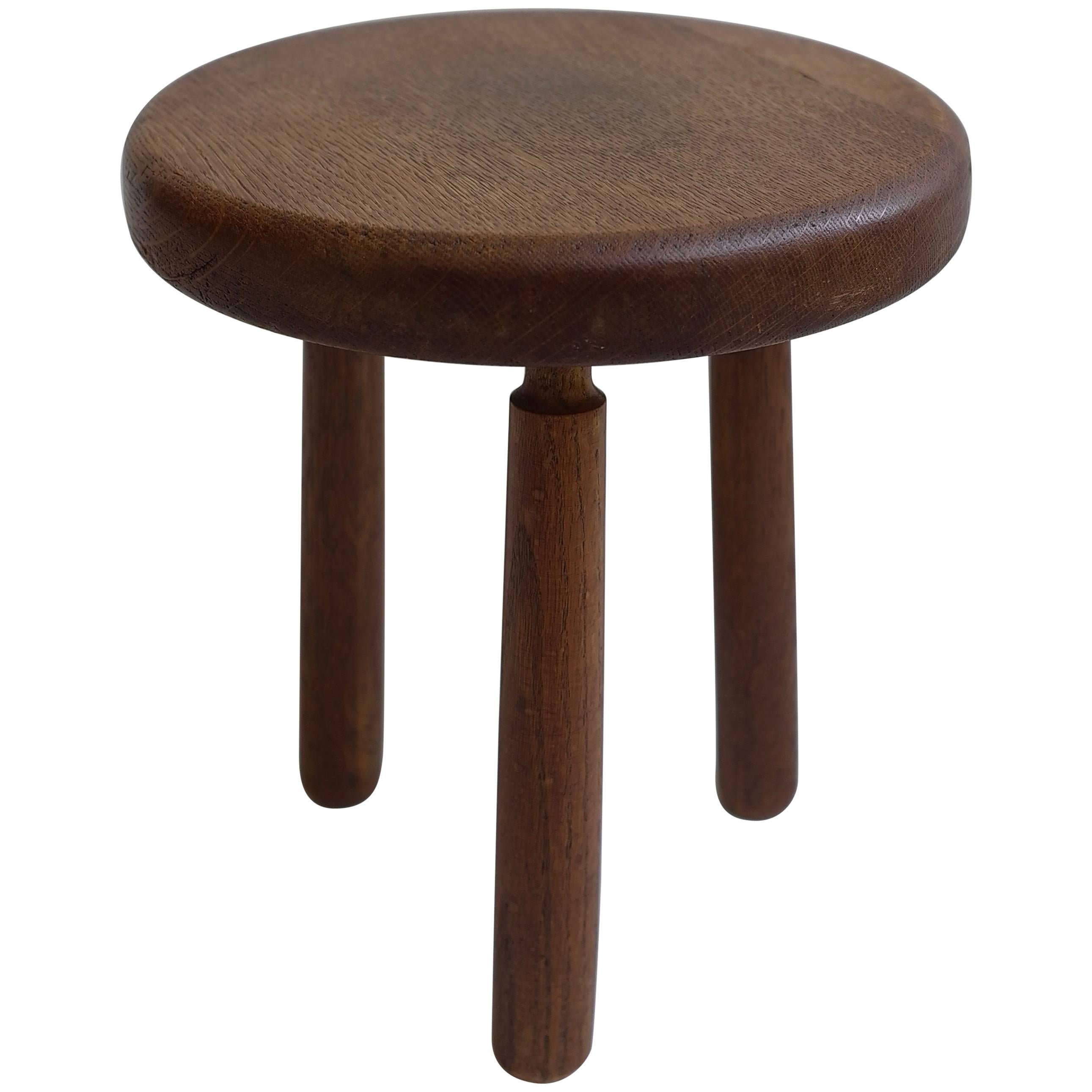 Midcentury French Stool in Style of Charlotte Perriand