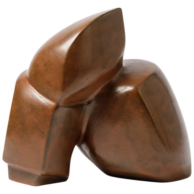 Geometrical Ceramic Sculpture by Michel Lanos, circa 1970-1980