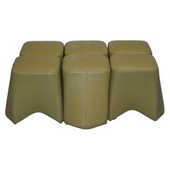 Used 1 of 6 Each Boss Design Hoot Leather Stools Modular Contemporary Design