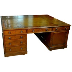 Antique Big 19th Century, Victorian Mahogany Partners Desk