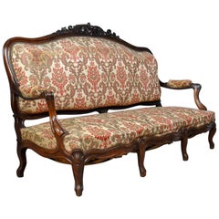 Victorian Antique Settee, Rosewood, English, Three-Seat Sofa, circa 1850