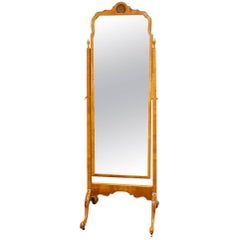 Walnut 1920s Cheval Dressing Mirror