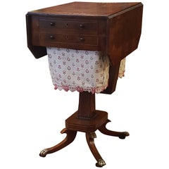 Regency Rosewood and Brass Inlaid Pemroke Work Table