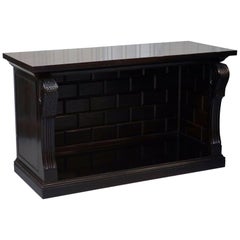 1 of 2 Huge Solid Wood Open Folio Cabinets Sideboards Display Unit Faux Brick