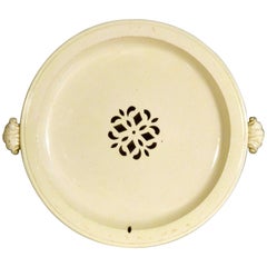 18th-Century English Plain Creamware Hot Water Plate