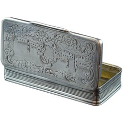 Silver Box Oporto (Portugal), 18th Century with Hallmarks and Carving Marks
