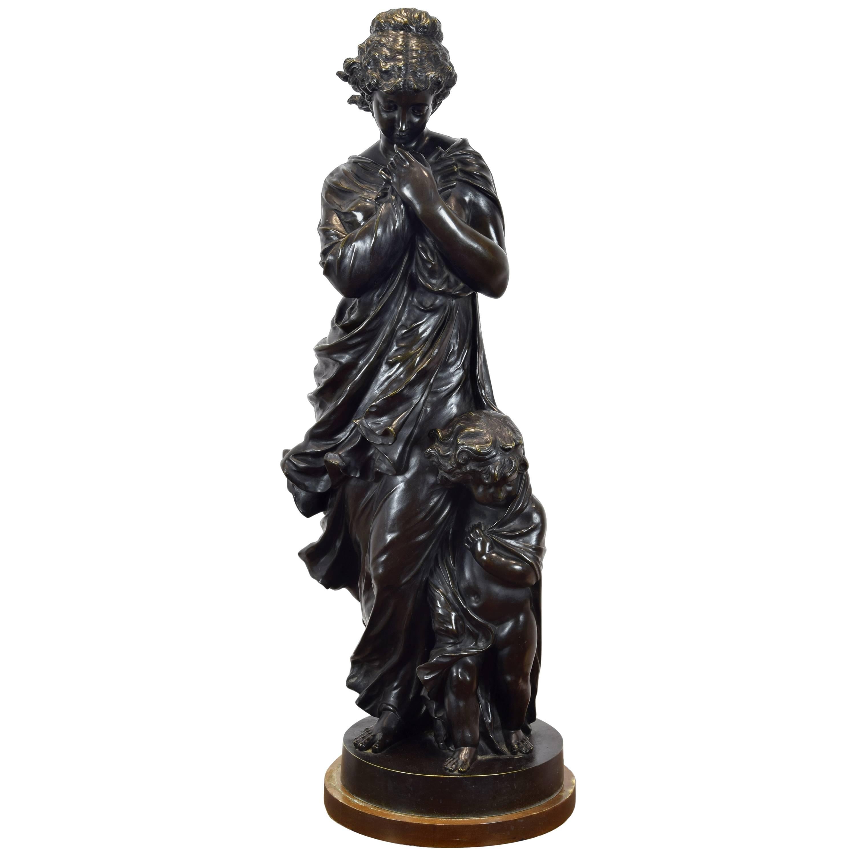 "Allegory of the Winter", Bronze, Étienne Alexandre, France, 19th Century