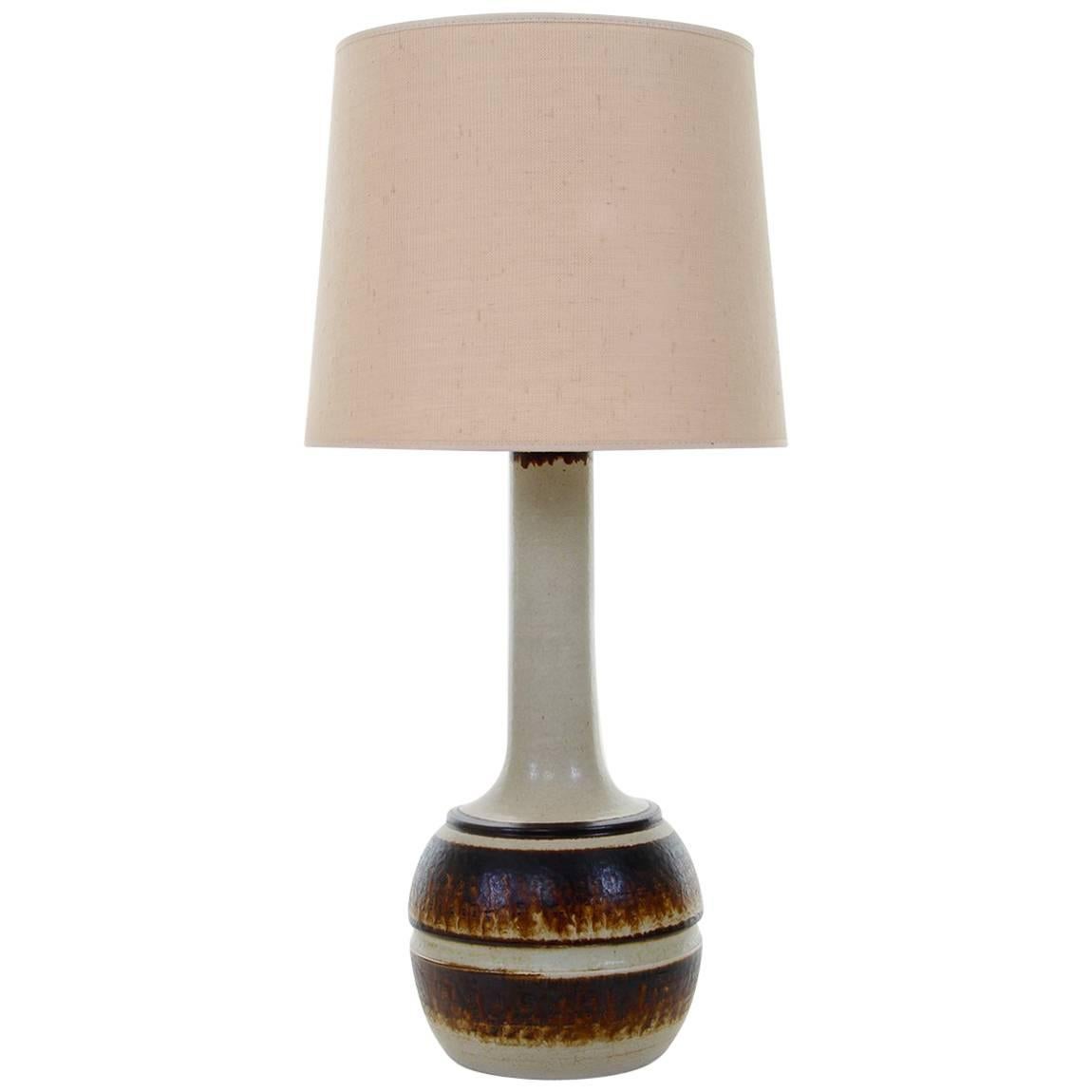 Large Stoneware Table Lamp by Axella Design, 1970s, Danish Modern Table Light For Sale