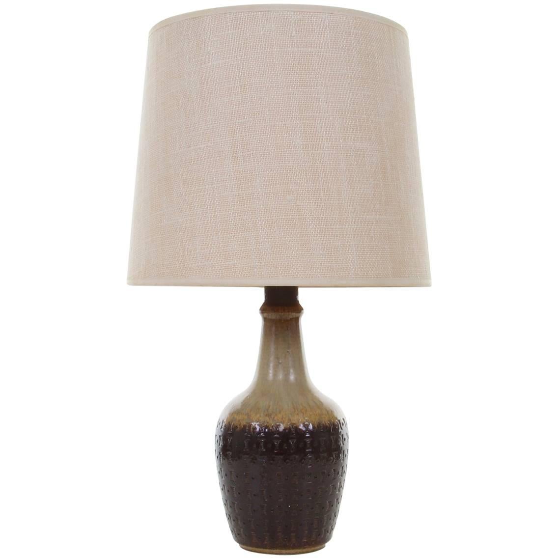 Ceramic Table Lamp by Gerd Hiort Petersen, Soholm, 1960, Midcentury Table Light For Sale