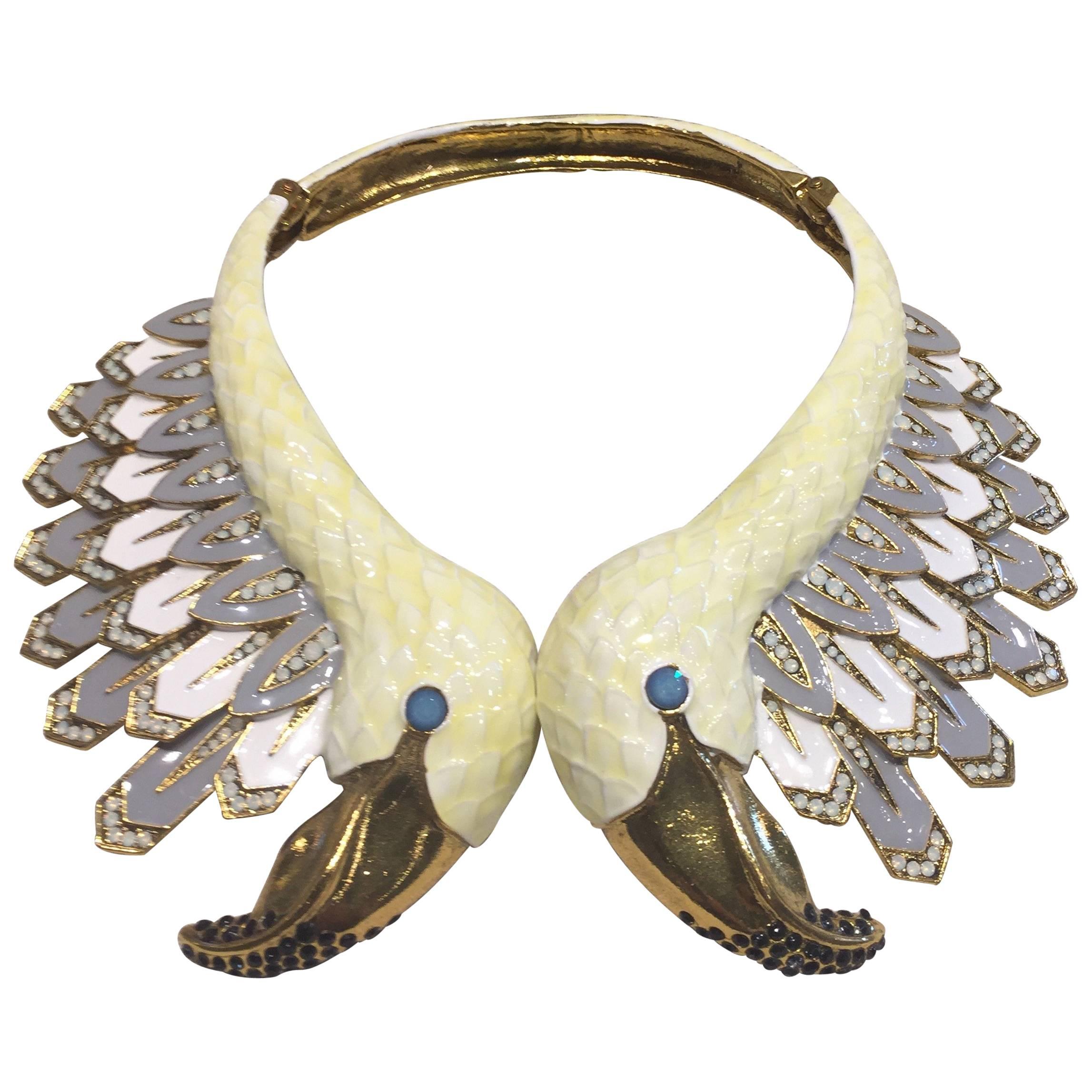 Christian Lacroix Swan Runway Necklace