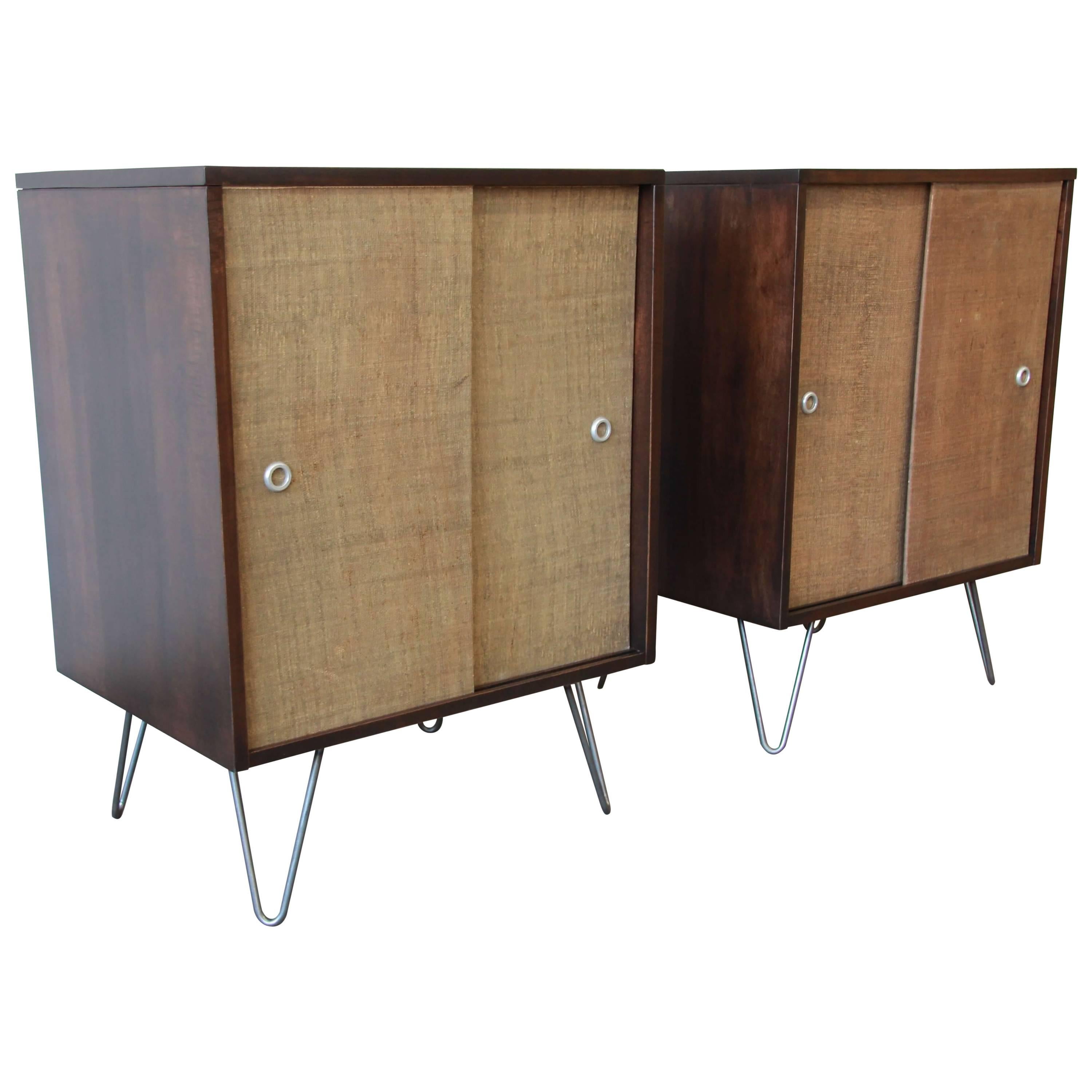 Pair of Paul McCobb Planner Group Cabinets on Hairpin Legs