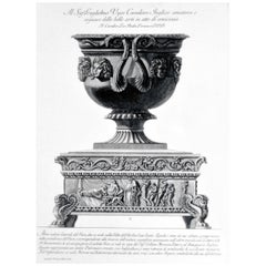 Framed Etching of a Massive Urn by Piranesi, Plate 549