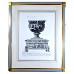 Framed Etching of a Massive Urn by Piranesi, Plate 549