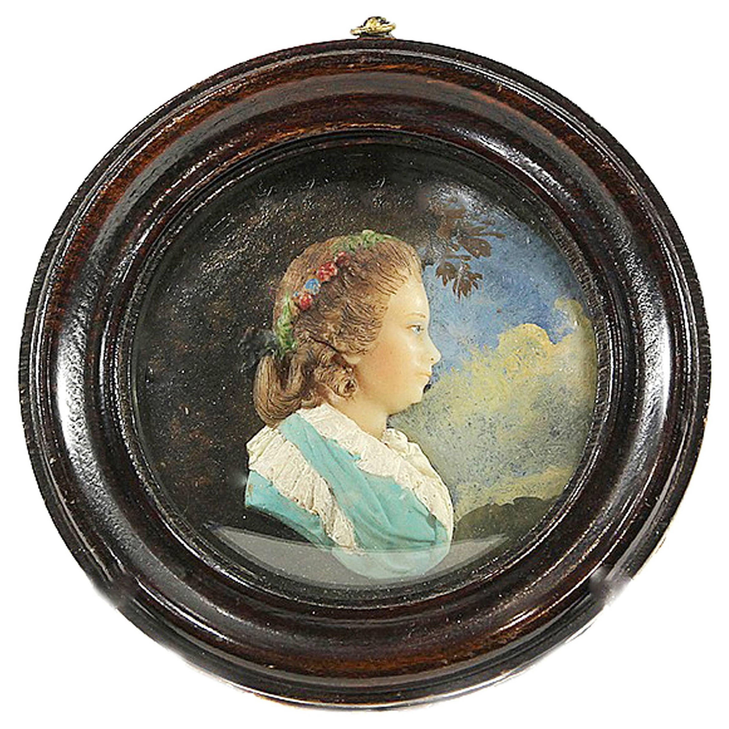 Wax Portrait of Queen Charlotte of Great Britain, Attributed to John Flaxman For Sale