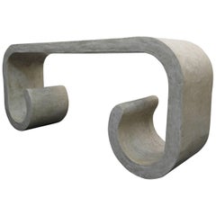 Italian Plaster Faux Concrete Style Scroll Console Table