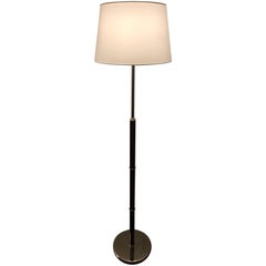 Rare Swedish Cherrywood and Steel Floor Lamp Made by Belid AB, 1980