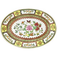 20th Century Chinese Export Hand Painted Porcelain Oval Platter