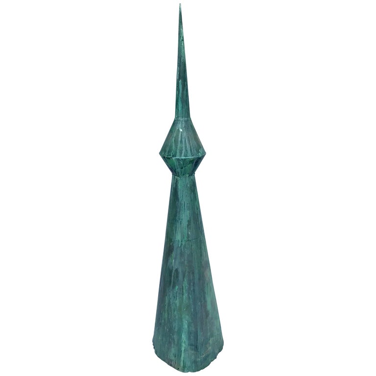 Large Decorative Garden Finial in a Vertigris Finish at 1stDibs