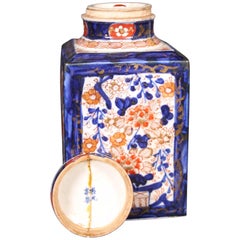 19th Century Japanese Imari Export Tea Caddy with Four Character Marks
