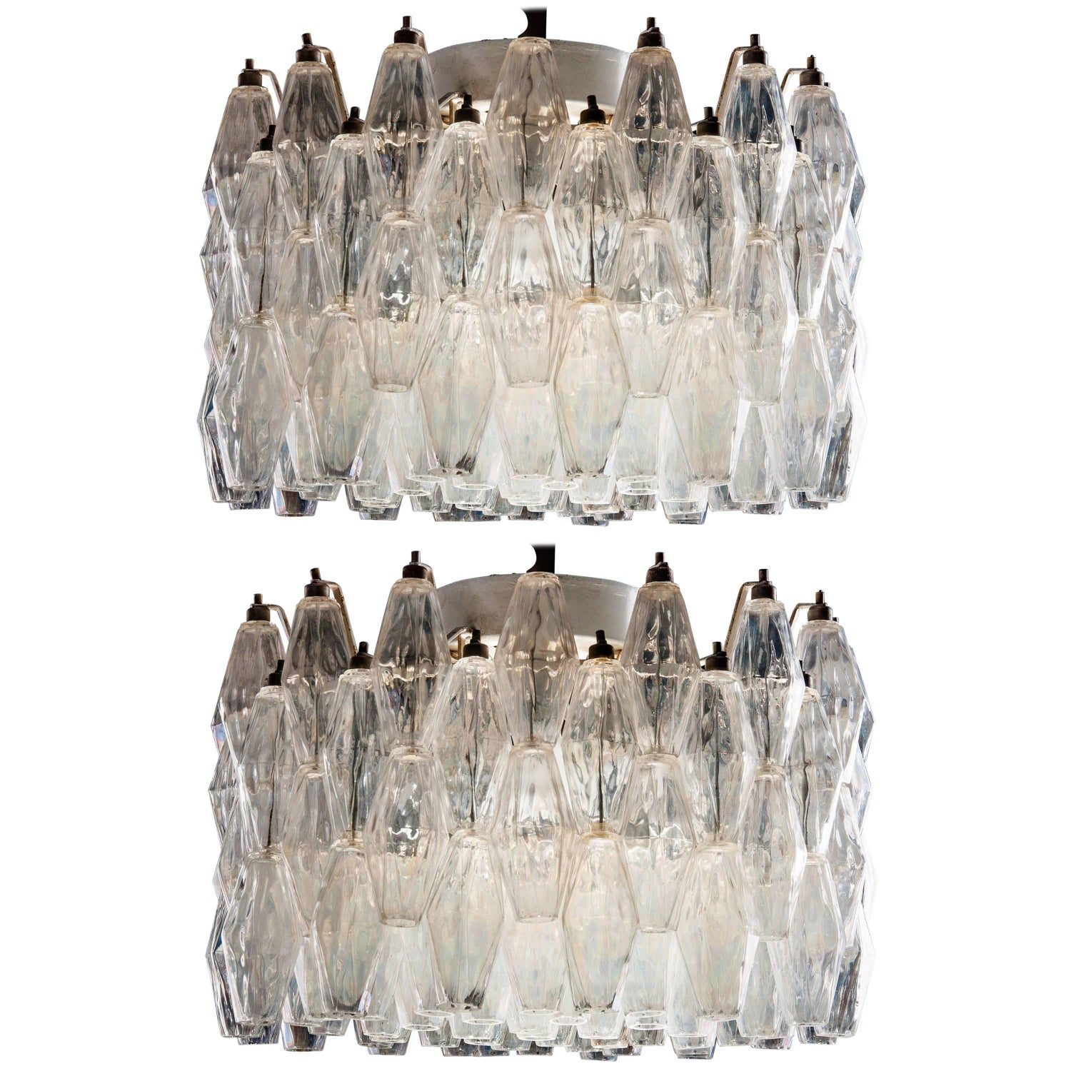 Carlo Scarpa Chandeliers And Pendants 41 For At 1stdibs Pair Of Original Poliedri Chandelier By Carlo Scarpa For Venini Murano 1960s