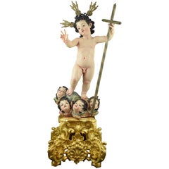 ”Victorious Child Jesus” Polychromed wood, Buiza Fernández, Spain, 20th Century