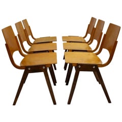 Mid Century Modern Vintage Chairs P7  by Roland Rainer Austria, 1952 Set of Six
