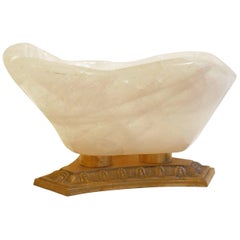 Exceptional Rock Crystal Dish with Bronze Base, Madagascar, 2016