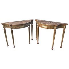 19th Century Pair of English Adam Style Consoles