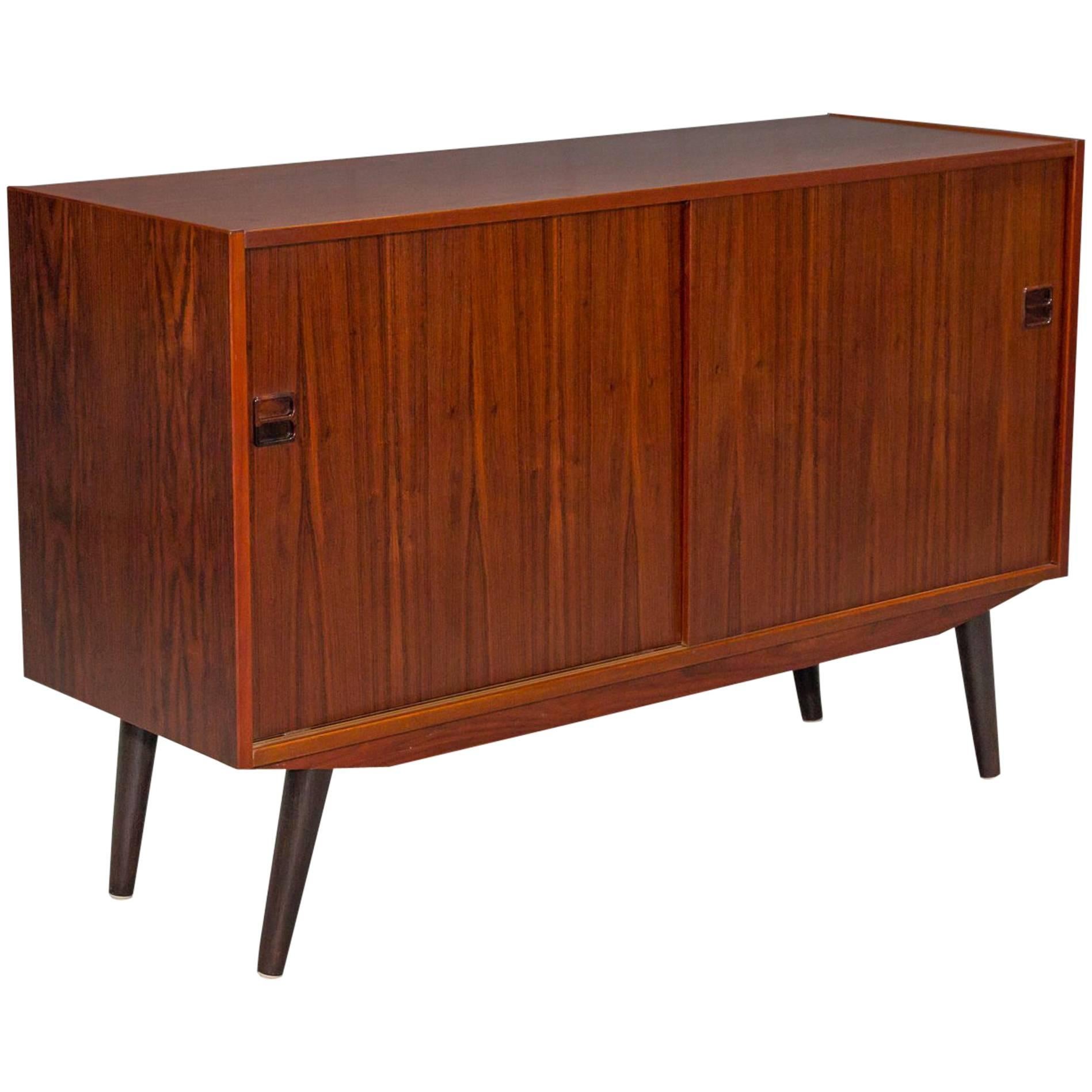 Danish Modern Rosewood Small Two-Door Sideboard / Credenza For Sale