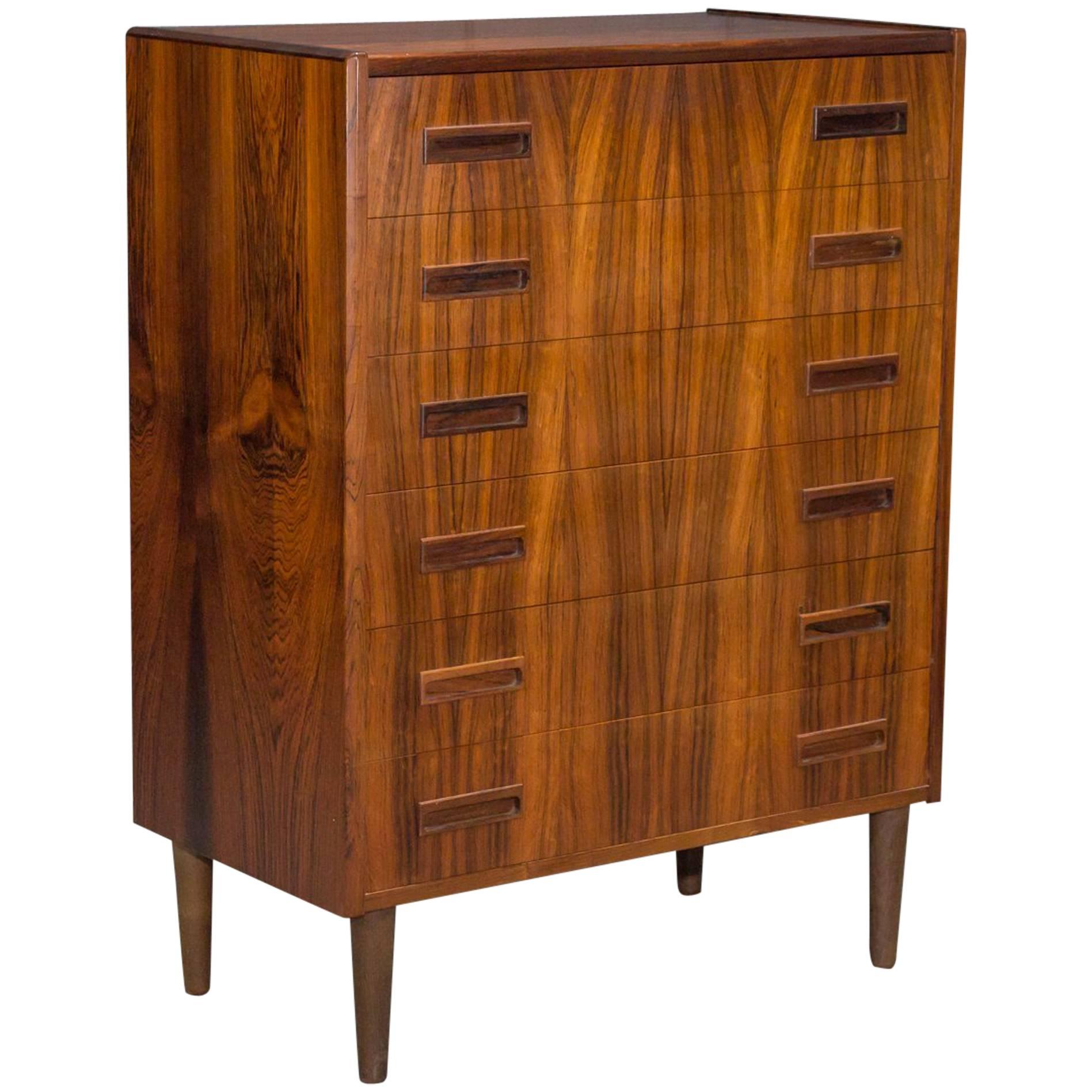 Danish Modern Rosewood Chest of Six Drawers