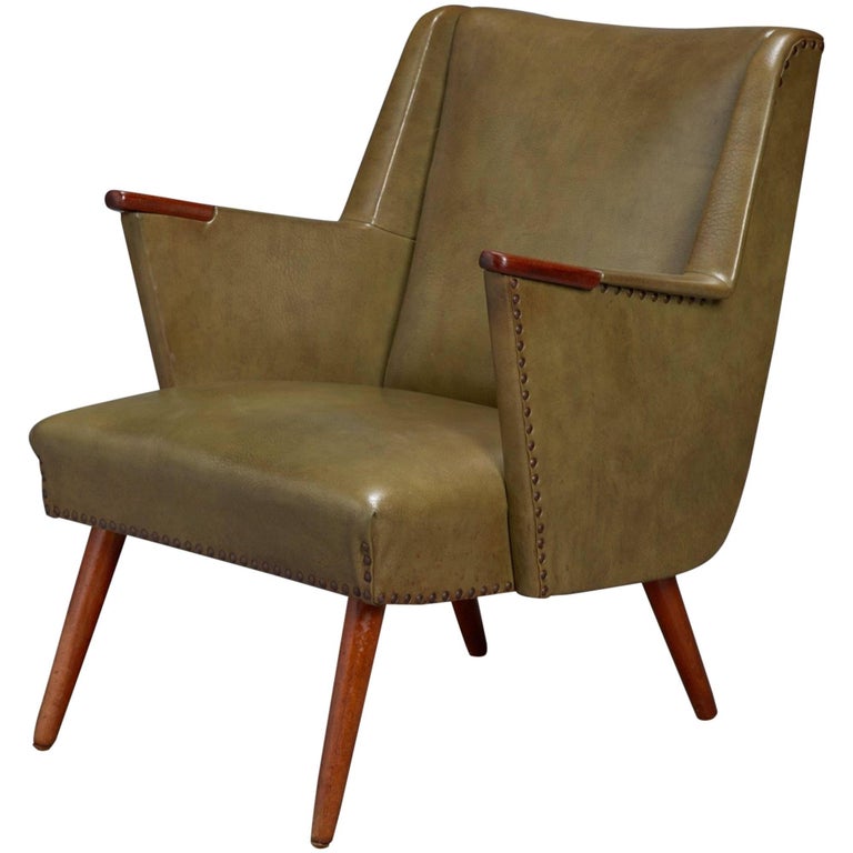 Low Back Danish Modern Lounge Easy Chair For Sale at 1stDibs