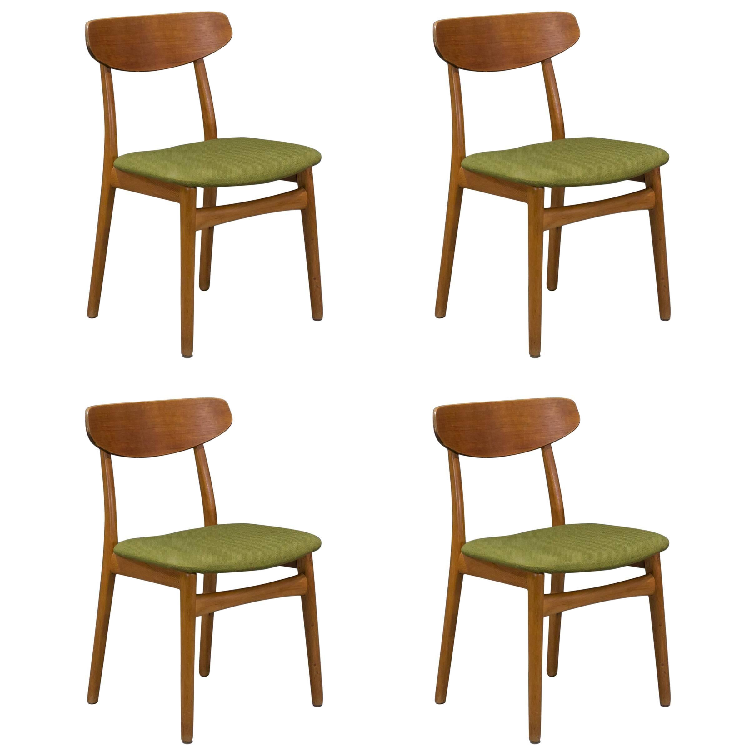 Set of Four Danish Modern Teak Dining Chairs