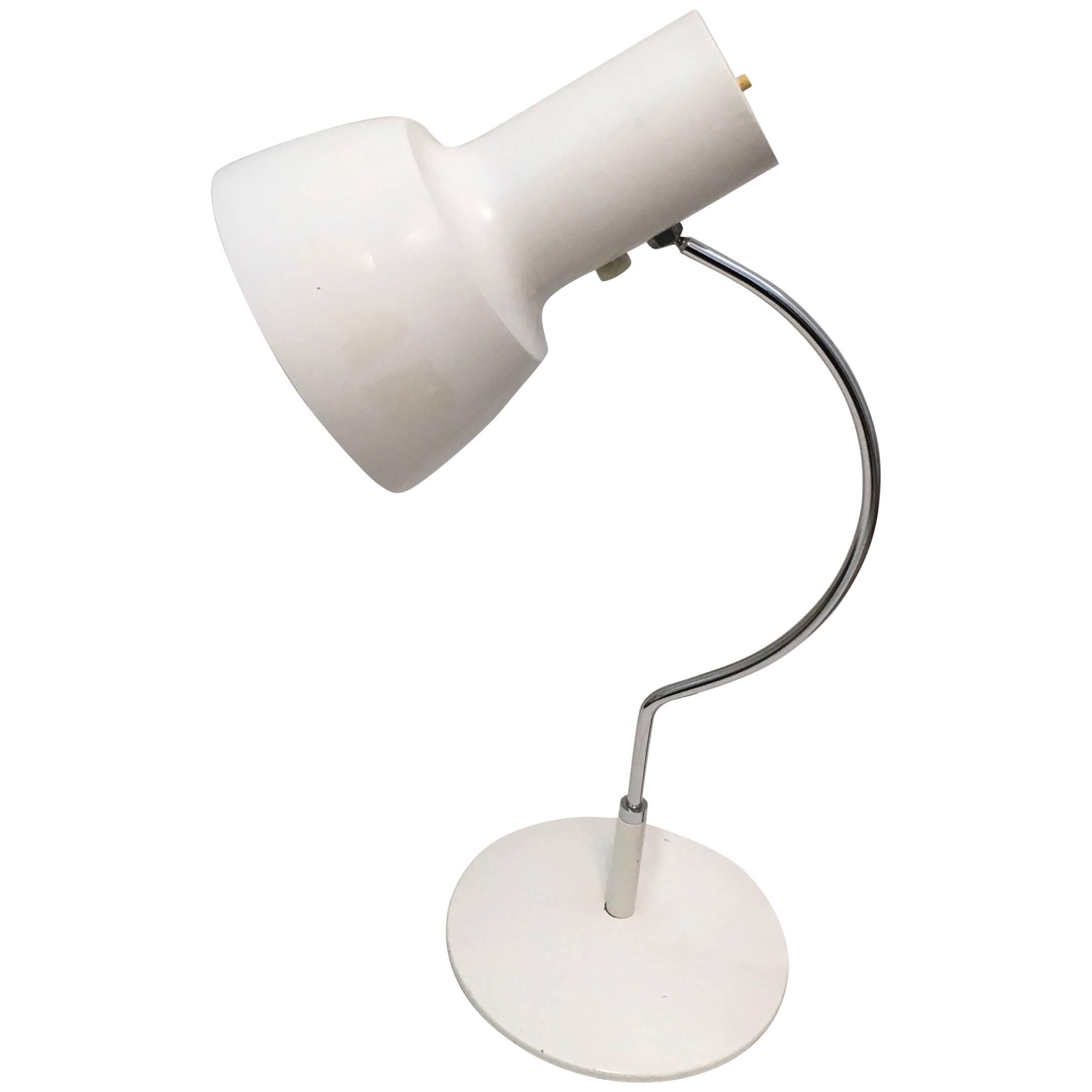 White Midcentury White Table Desk Lamp by Josef Hurka for Napako