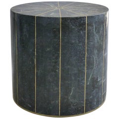 Tessellated Stone and Brass Oval Pedestal or Table Base from Maitland-Smith