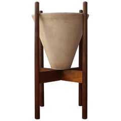 La Gardo Tackett for Architectural Pottery Cone Planter with Wood Stand