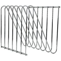 Vintage Modern and Industrial Style, Steel Chromed Magazine Rack by Arnal